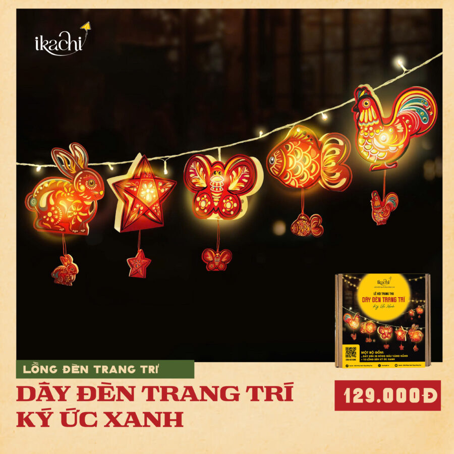Green Memory Lantern Light String - Mid-Autumn Folk Art