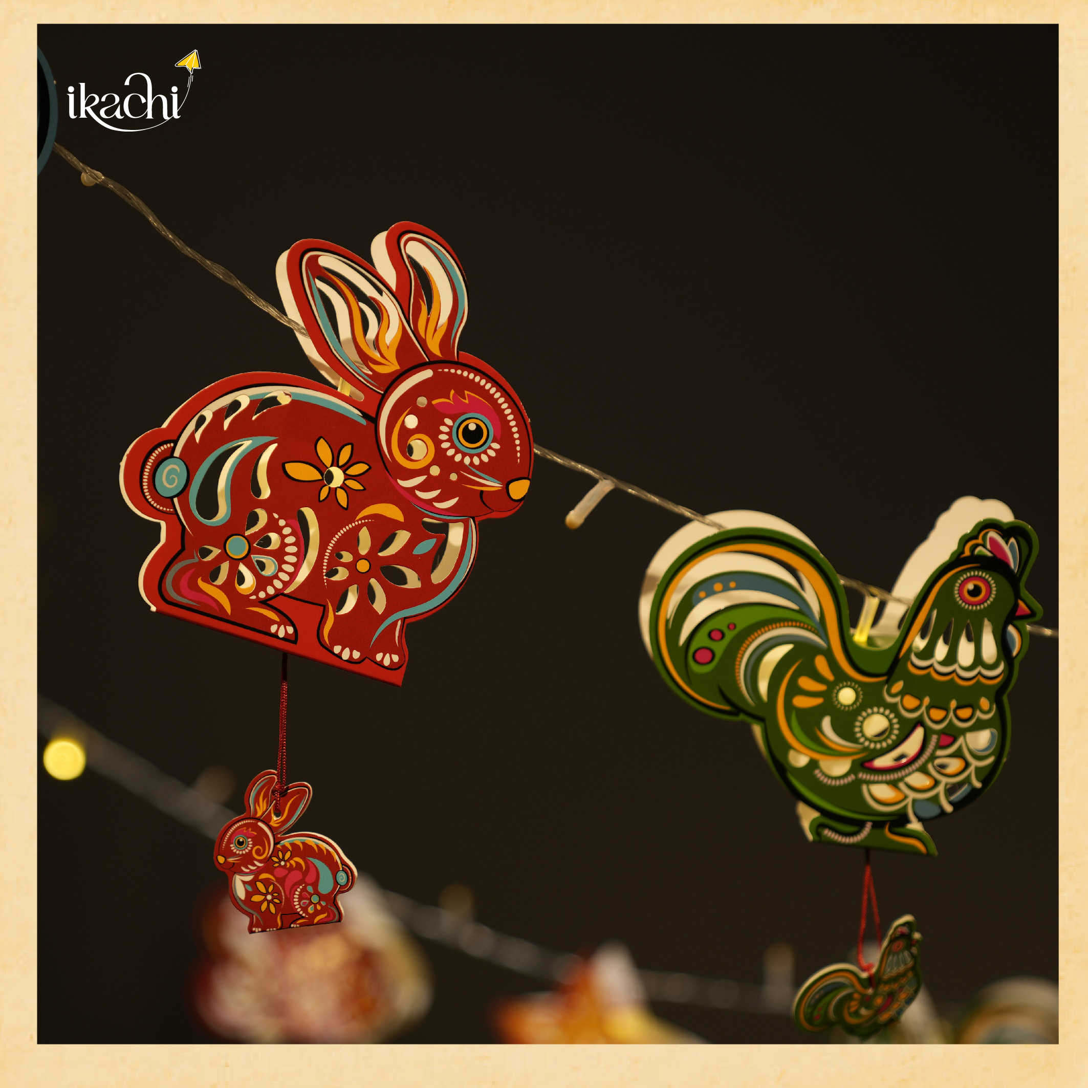 Green Memory Lantern Light String - Mid-Autumn Folk Art ( multicolored) - Image 3