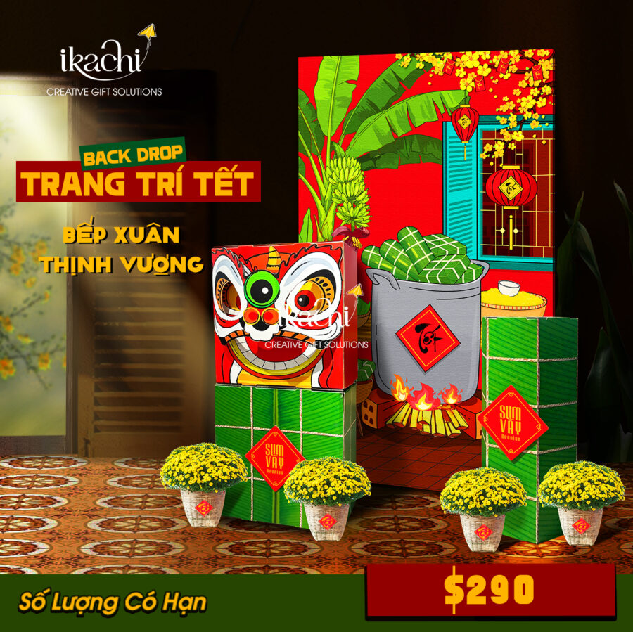 Backdrop Trang Trí | Bếp Xuân Thịnh Vượng