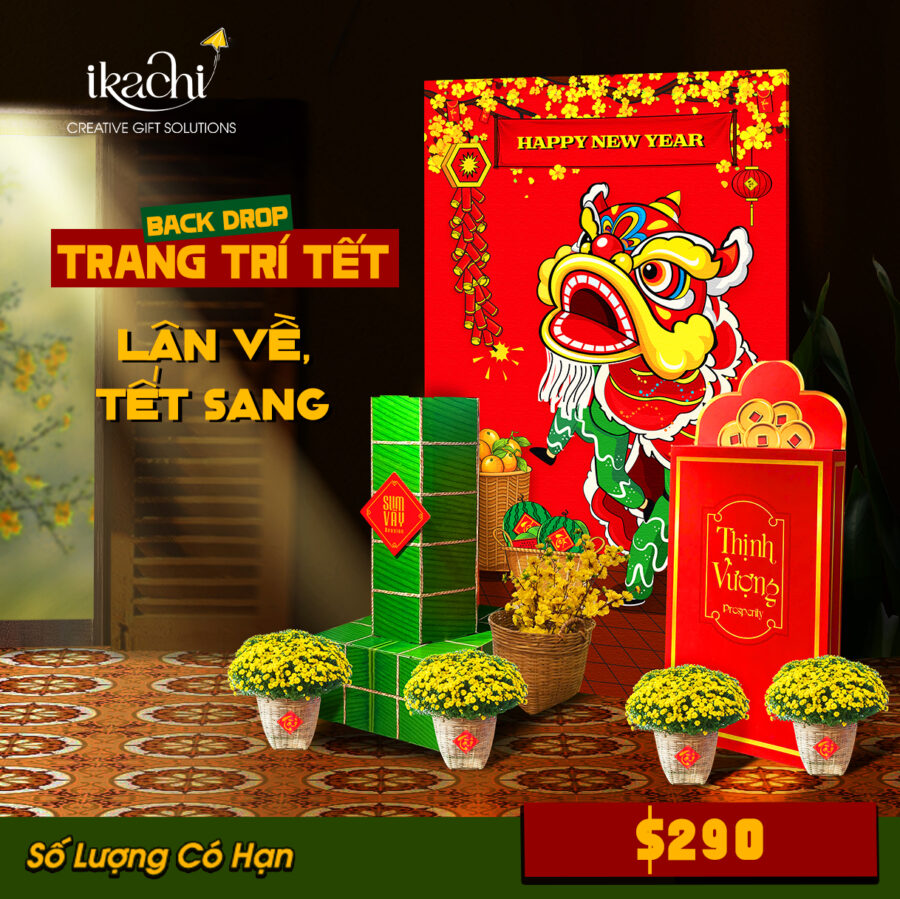 Backdrop Trang Trí | Lân Về Tết Sang